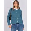 imageANRABESS Women Cardigan Sweater Dressy Casual Classic Long Sleeve Crew Neck Button Down Tweed Knit Jacket 2025 Spring OutfitsLake