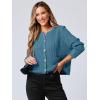 imageANRABESS Women Cardigan Sweater Dressy Casual Classic Long Sleeve Crew Neck Button Down Tweed Knit Jacket 2025 Spring OutfitsLake