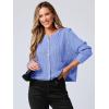 imageANRABESS Women Cardigan Sweater Dressy Casual Classic Long Sleeve Crew Neck Button Down Tweed Knit Jacket 2025 Spring OutfitsLight Blue
