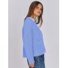 imageANRABESS Women Cardigan Sweater Dressy Casual Classic Long Sleeve Crew Neck Button Down Tweed Knit Jacket 2025 Spring OutfitsLight Blue