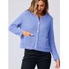 imageANRABESS Women Cardigan Sweater Dressy Casual Classic Long Sleeve Crew Neck Button Down Tweed Knit Jacket 2025 Spring OutfitsLight Blue