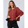 imageANRABESS Women Cardigan Sweater Dressy Casual Classic Long Sleeve Crew Neck Button Down Tweed Knit Jacket 2025 Spring OutfitsOrange Red