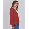 imageANRABESS Women Cardigan Sweater Dressy Casual Classic Long Sleeve Crew Neck Button Down Tweed Knit Jacket 2025 Spring OutfitsOrange Red