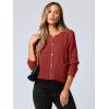 imageANRABESS Women Cardigan Sweater Dressy Casual Classic Long Sleeve Crew Neck Button Down Tweed Knit Jacket 2025 Spring OutfitsOrange Red