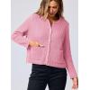 imageANRABESS Women Cardigan Sweater Dressy Casual Classic Long Sleeve Crew Neck Button Down Tweed Knit Jacket 2025 Spring OutfitsPink