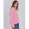 imageANRABESS Women Cardigan Sweater Dressy Casual Classic Long Sleeve Crew Neck Button Down Tweed Knit Jacket 2025 Spring OutfitsPink