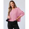 imageANRABESS Women Cardigan Sweater Dressy Casual Classic Long Sleeve Crew Neck Button Down Tweed Knit Jacket 2025 Spring OutfitsPink
