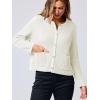 imageANRABESS Women Cardigan Sweater Dressy Casual Classic Long Sleeve Crew Neck Button Down Tweed Knit Jacket 2025 Spring OutfitsWhite