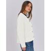 imageANRABESS Women Cardigan Sweater Dressy Casual Classic Long Sleeve Crew Neck Button Down Tweed Knit Jacket 2025 Spring OutfitsWhite