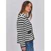 imageANRABESS Women Cardigan Sweater Dressy Casual Classic Long Sleeve Crew Neck Button Down Tweed Knit Jacket 2025 Spring OutfitsWhite Black Strip