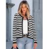 imageANRABESS Women Cardigan Sweater Dressy Casual Classic Long Sleeve Crew Neck Button Down Tweed Knit Jacket 2025 Spring OutfitsWhite Black Strip