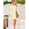 imageANRABESS Womens Long Sleeve Midi Dress Crewneck Tie Waist ALine Swing Casual Bodycon Ribbed Knit 2025 Fall Sweater DressApricot