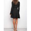 imageANRABESS Womens Long Sleeve Midi Dress Crewneck Tie Waist ALine Swing Casual Bodycon Ribbed Knit 2025 Fall Sweater DressBlack