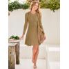 imageANRABESS Womens Long Sleeve Midi Dress Crewneck Tie Waist ALine Swing Casual Bodycon Ribbed Knit 2025 Fall Sweater DressBrown