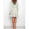 imageANRABESS Womens Long Sleeve Midi Dress Crewneck Tie Waist ALine Swing Casual Bodycon Ribbed Knit 2025 Fall Sweater DressGray