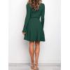 imageANRABESS Womens Long Sleeve Midi Dress Crewneck Tie Waist ALine Swing Casual Bodycon Ribbed Knit 2025 Fall Sweater DressGreen