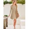 imageANRABESS Womens Long Sleeve Midi Dress Crewneck Tie Waist ALine Swing Casual Bodycon Ribbed Knit 2025 Fall Sweater DressKhaki