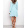 imageANRABESS Womens Long Sleeve Midi Dress Crewneck Tie Waist ALine Swing Casual Bodycon Ribbed Knit 2025 Fall Sweater DressLight Blue