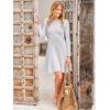 imageANRABESS Womens Long Sleeve Midi Dress Crewneck Tie Waist ALine Swing Casual Bodycon Ribbed Knit 2025 Fall Sweater DressLight Purple