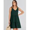imageANRABESS Womens Summer Casual Tank Dress Sleeveless V Neck T Shirt Sundress Flowy Tiered Swing Mini Beach Vacation DressesDeep Green