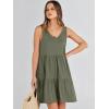 imageANRABESS Womens Summer Casual Tank Dress Sleeveless V Neck T Shirt Sundress Flowy Tiered Swing Mini Beach Vacation DressesOlive