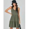 imageANRABESS Womens Summer Casual Tank Dress Sleeveless V Neck T Shirt Sundress Flowy Tiered Swing Mini Beach Vacation DressesOlive