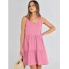 imageANRABESS Womens Summer Casual Tank Dress Sleeveless V Neck T Shirt Sundress Flowy Tiered Swing Mini Beach Vacation DressesPink