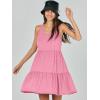 imageANRABESS Womens Summer Casual Tank Dress Sleeveless V Neck T Shirt Sundress Flowy Tiered Swing Mini Beach Vacation DressesPink
