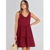 imageANRABESS Womens Summer Casual Tank Dress Sleeveless V Neck T Shirt Sundress Flowy Tiered Swing Mini Beach Vacation DressesRed