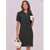 imageANRABESS Short Sleeve Sweater Dress for Women Summer Casual V Neck Cable Knit Mini Polo Dresses 2025 TrendyBlack