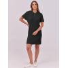 imageANRABESS Short Sleeve Sweater Dress for Women Summer Casual V Neck Cable Knit Mini Polo Dresses 2025 TrendyBlack
