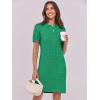 imageANRABESS Short Sleeve Sweater Dress for Women Summer Casual V Neck Cable Knit Mini Polo Dresses 2025 TrendyGreen