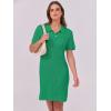 imageANRABESS Short Sleeve Sweater Dress for Women Summer Casual V Neck Cable Knit Mini Polo Dresses 2025 TrendyGreen