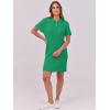 imageANRABESS Short Sleeve Sweater Dress for Women Summer Casual V Neck Cable Knit Mini Polo Dresses 2025 TrendyGreen