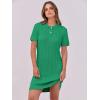 imageANRABESS Short Sleeve Sweater Dress for Women Summer Casual V Neck Cable Knit Mini Polo Dresses 2025 TrendyGreen