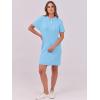 imageANRABESS Short Sleeve Sweater Dress for Women Summer Casual V Neck Cable Knit Mini Polo Dresses 2025 TrendyLight Blue