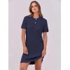 imageANRABESS Short Sleeve Sweater Dress for Women Summer Casual V Neck Cable Knit Mini Polo Dresses 2025 TrendyNavy Blue