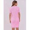 imageANRABESS Short Sleeve Sweater Dress for Women Summer Casual V Neck Cable Knit Mini Polo Dresses 2025 TrendyPink