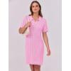 imageANRABESS Short Sleeve Sweater Dress for Women Summer Casual V Neck Cable Knit Mini Polo Dresses 2025 TrendyPink