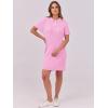 imageANRABESS Short Sleeve Sweater Dress for Women Summer Casual V Neck Cable Knit Mini Polo Dresses 2025 TrendyPink