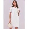 imageANRABESS Short Sleeve Sweater Dress for Women Summer Casual V Neck Cable Knit Mini Polo Dresses 2025 TrendyWhite