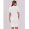 imageANRABESS Short Sleeve Sweater Dress for Women Summer Casual V Neck Cable Knit Mini Polo Dresses 2025 TrendyWhite
