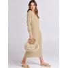 imageANRABESS Women Long Sleeve Button V Neck Oversized Casual Loose Fit Waffle Knit Fall Midi Sweater Dress 2025 Trendy OutfitsApricot