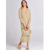 imageANRABESS Women Long Sleeve Button V Neck Oversized Casual Loose Fit Waffle Knit Fall Midi Sweater Dress 2025 Trendy OutfitsApricot