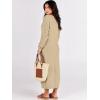 imageANRABESS Women Long Sleeve Button V Neck Oversized Casual Loose Fit Waffle Knit Fall Midi Sweater Dress 2025 Trendy OutfitsApricot