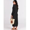 imageANRABESS Women Long Sleeve Button V Neck Oversized Casual Loose Fit Waffle Knit Fall Midi Sweater Dress 2025 Trendy OutfitsBlack