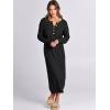 imageANRABESS Women Long Sleeve Button V Neck Oversized Casual Loose Fit Waffle Knit Fall Midi Sweater Dress 2025 Trendy OutfitsBlack