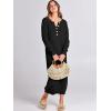 imageANRABESS Women Long Sleeve Button V Neck Oversized Casual Loose Fit Waffle Knit Fall Midi Sweater Dress 2025 Trendy OutfitsBlack