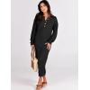 imageANRABESS Women Long Sleeve Button V Neck Oversized Casual Loose Fit Waffle Knit Fall Midi Sweater Dress 2025 Trendy OutfitsBlack