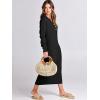 imageANRABESS Women Long Sleeve Button V Neck Oversized Casual Loose Fit Waffle Knit Fall Midi Sweater Dress 2025 Trendy OutfitsBlack